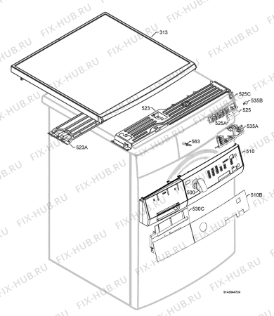 Взрыв-схема стиральной машины Aeg Electrolux LN58460 - Схема узла Command panel 037